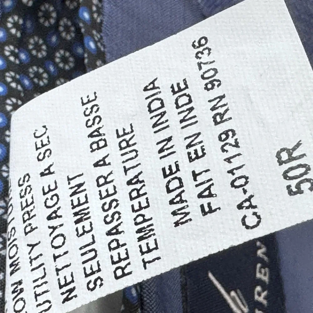 Ralph Lauren Blazer Men 50R Blue Plaid Wool Blend 2 Button Notched Dual Vented